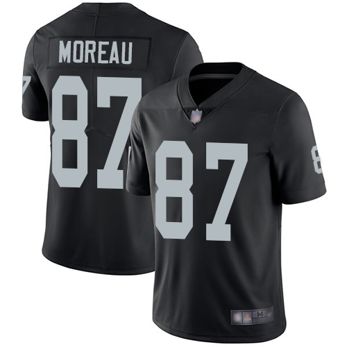 Men Oakland Raiders Limited Black Foster Moreau Home Jersey NFL Football #87 Vapor Untouchable Jersey->nfl t-shirts->Sports Accessory